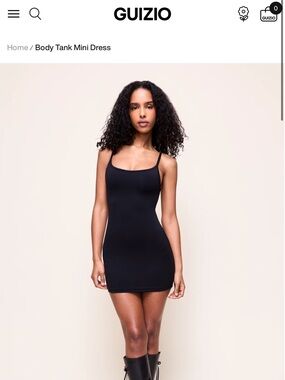 GUIZIO Black Body Tank Mini Dress